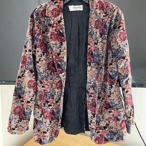 Vintage Velvet Floral Jacket Blazer Women’s size medium